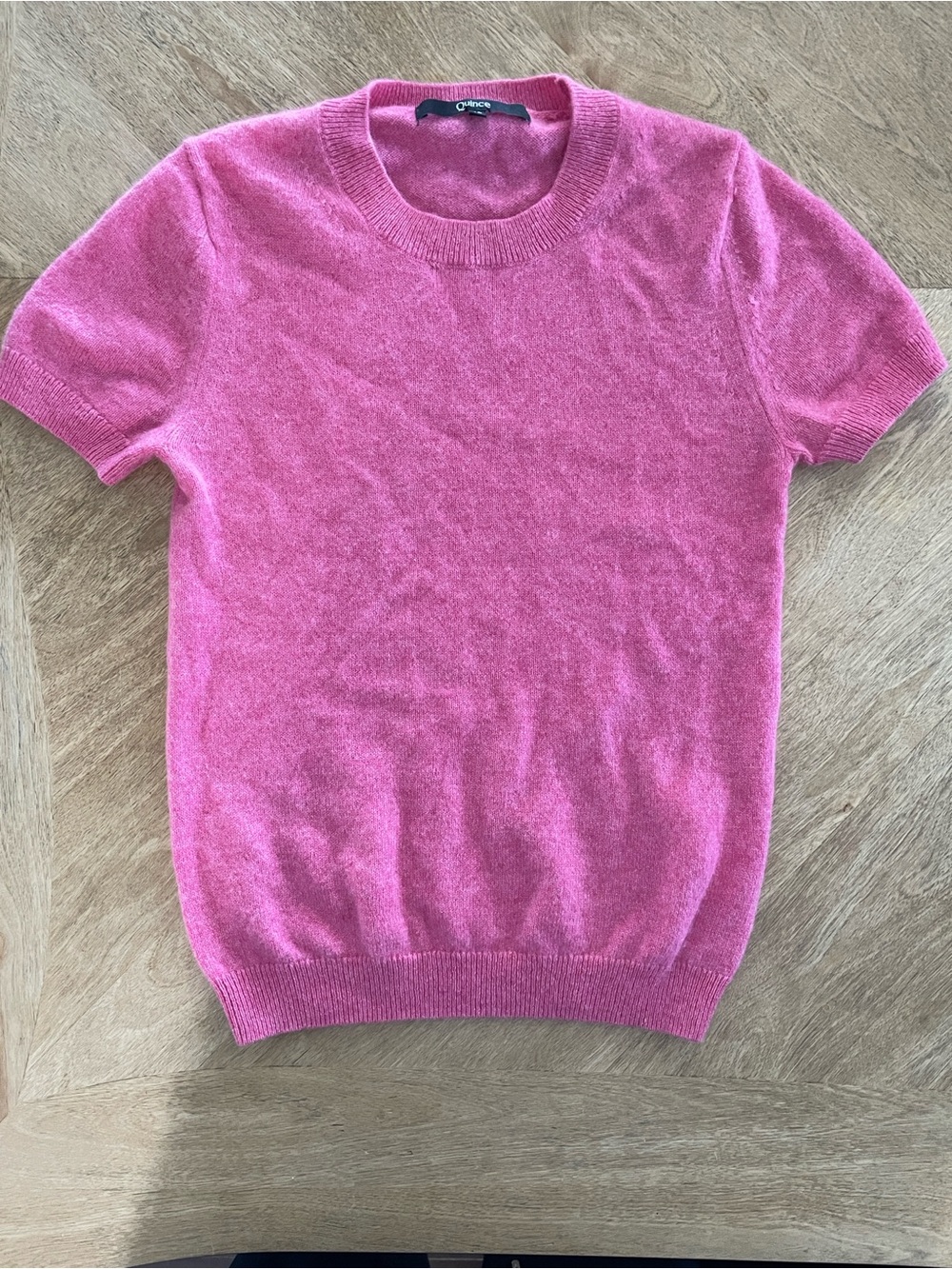 Quince Short Sleeve Cashmere Sweater - Pink XS 0 2